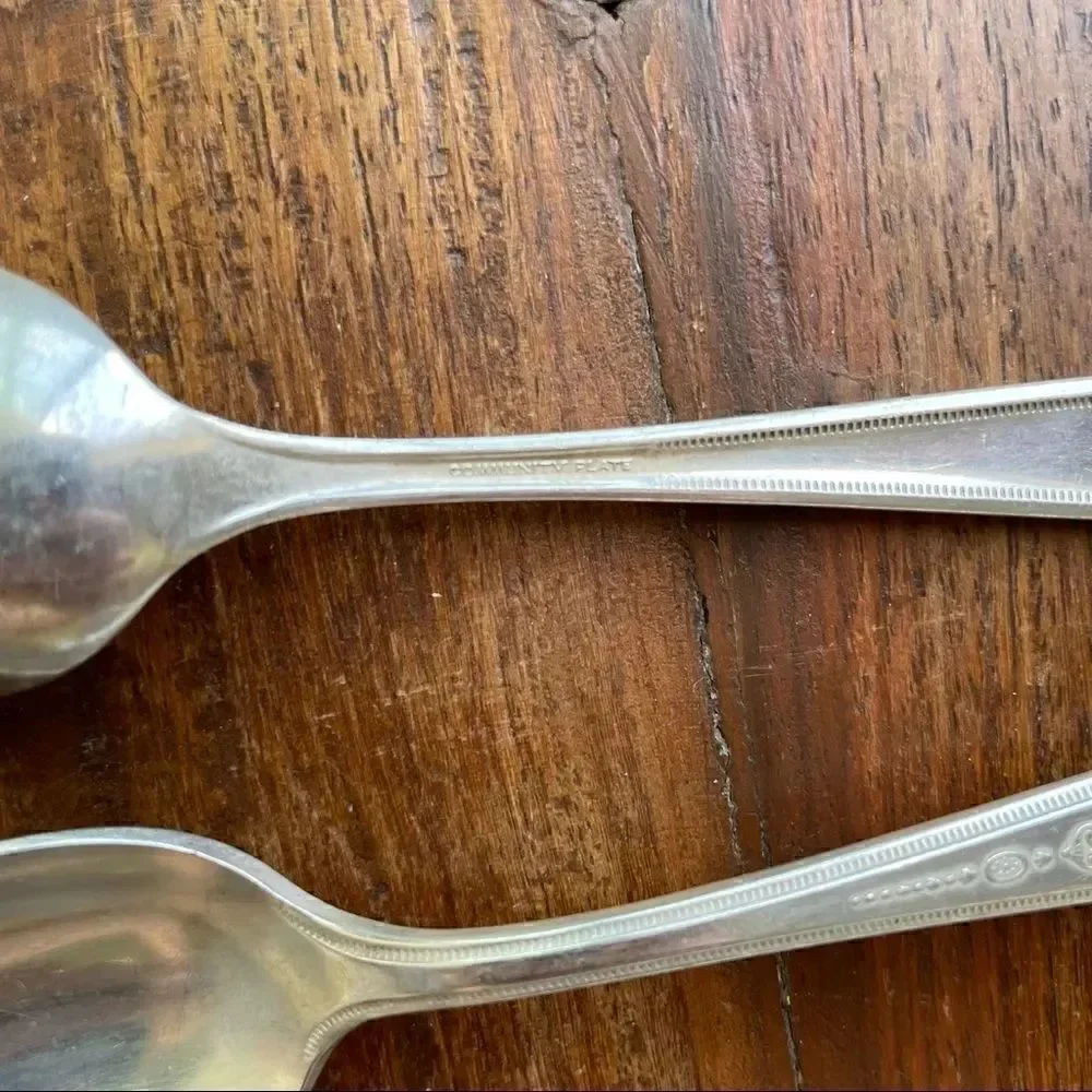 Antique 1921 Oneida Community Plate Grosvenor Teaspoons Set of 6 With Monogram